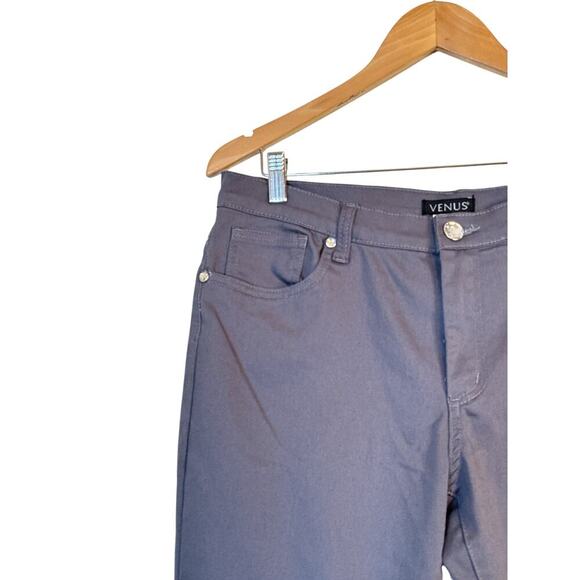 Venus Women Embellished Rhinestone Stretch Straight Pants Size 14 Dark Gray NWT - Picture 2 of 8